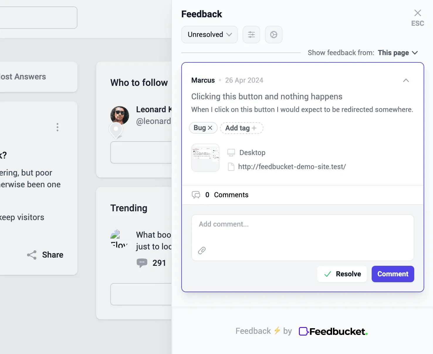 A todo list with Asana issues directly on the website.