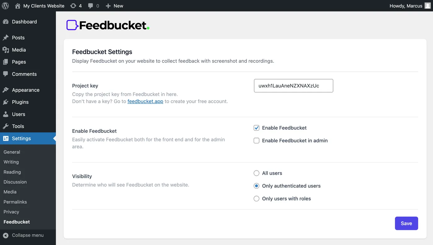 Feedbucket WordPress plugin in the WordPress plugin directory.