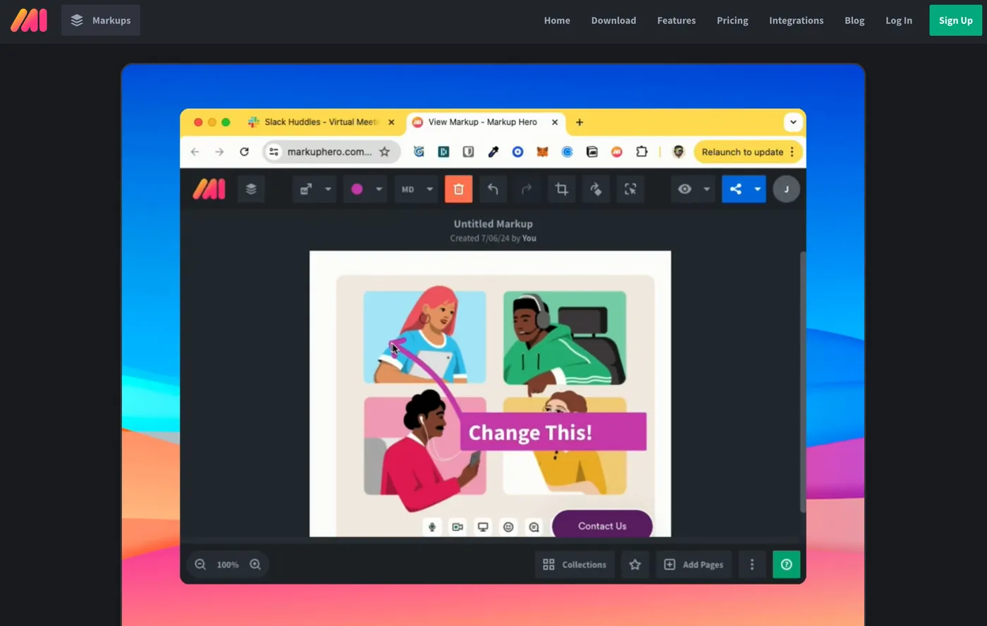 Markup Hero header